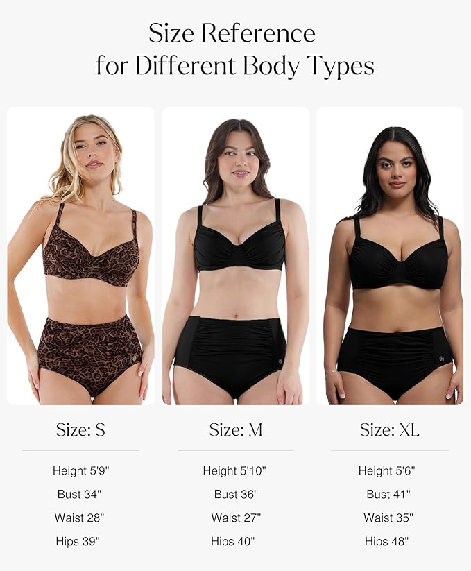Popilush Leopard Swimwear Set High Waisted Bikini Shapewear Swimsuit Push Up Adjustable Beach Cover Up Women Two Piece Bathing Suit Leopard Print Swimwear #Dealsforyoudays