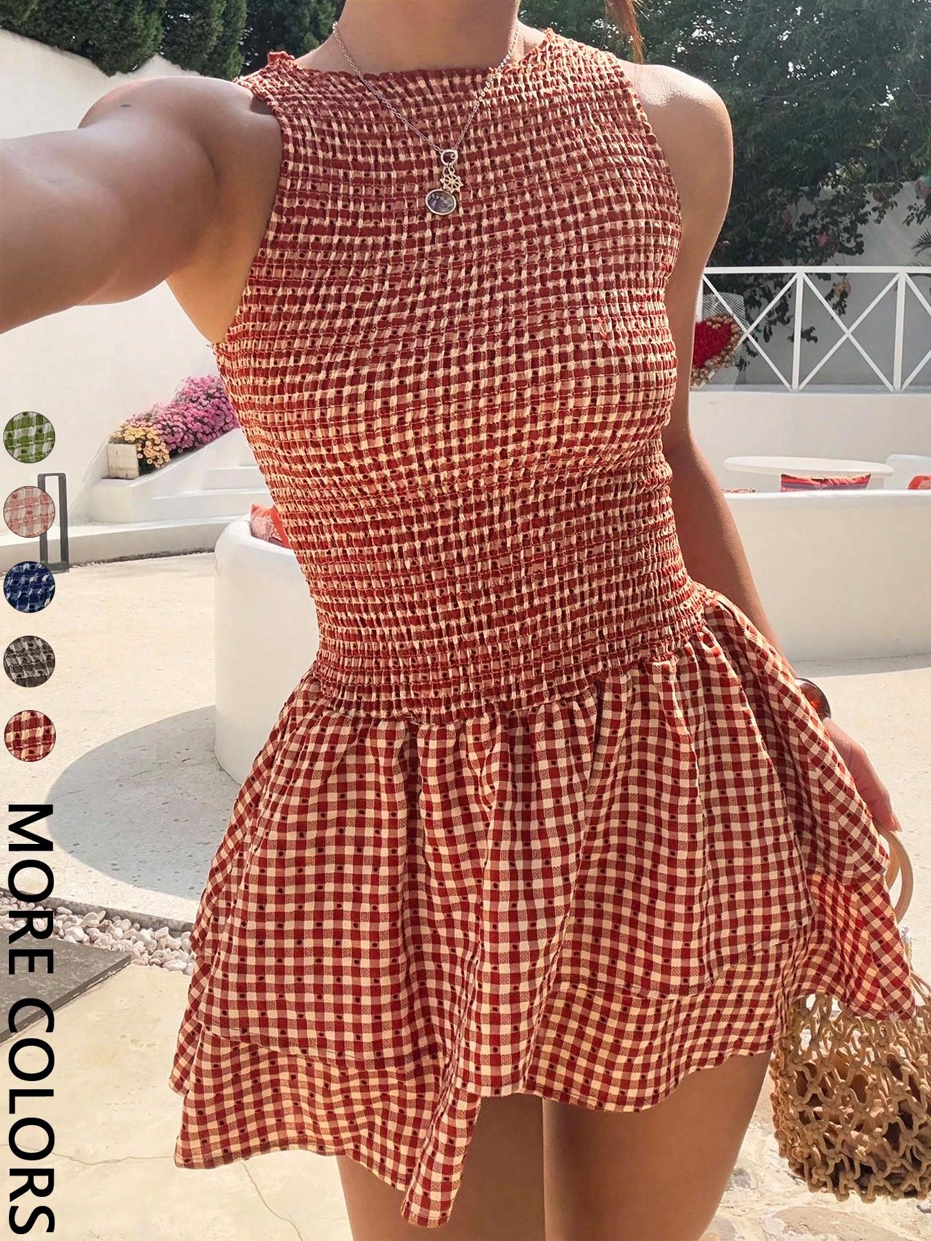 Women's Casual Fashion Sleeveless Short Dress, Perfect for Daily Wear, Ladies' Comfortable and Stylish Summer Clothing