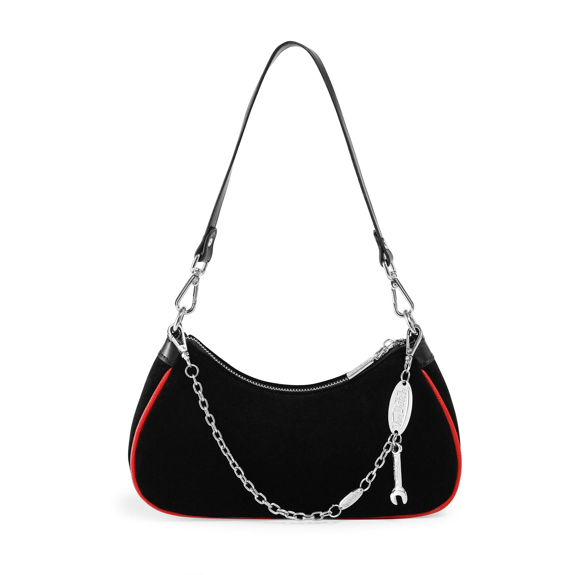 Black & Red Rhinestone Shoulder Bag