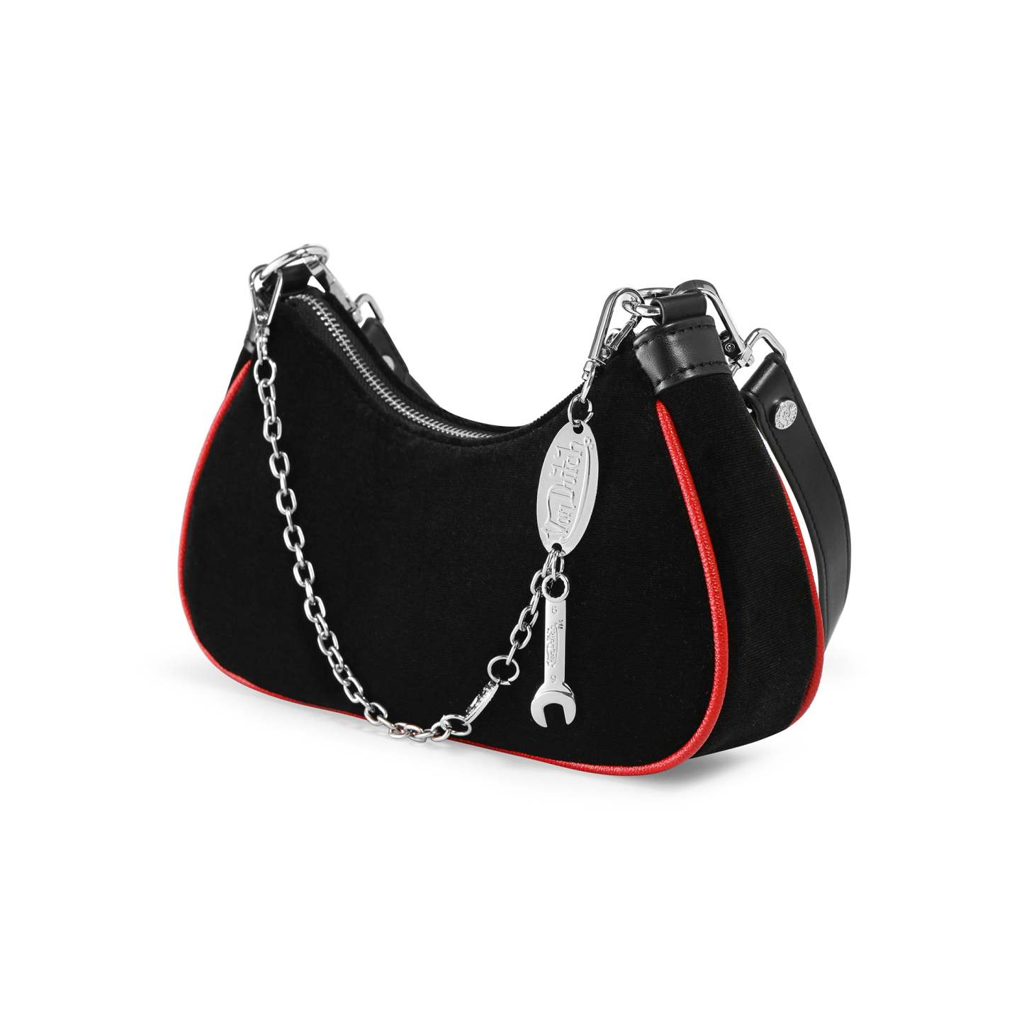 Black & Red Rhinestone Shoulder Bag