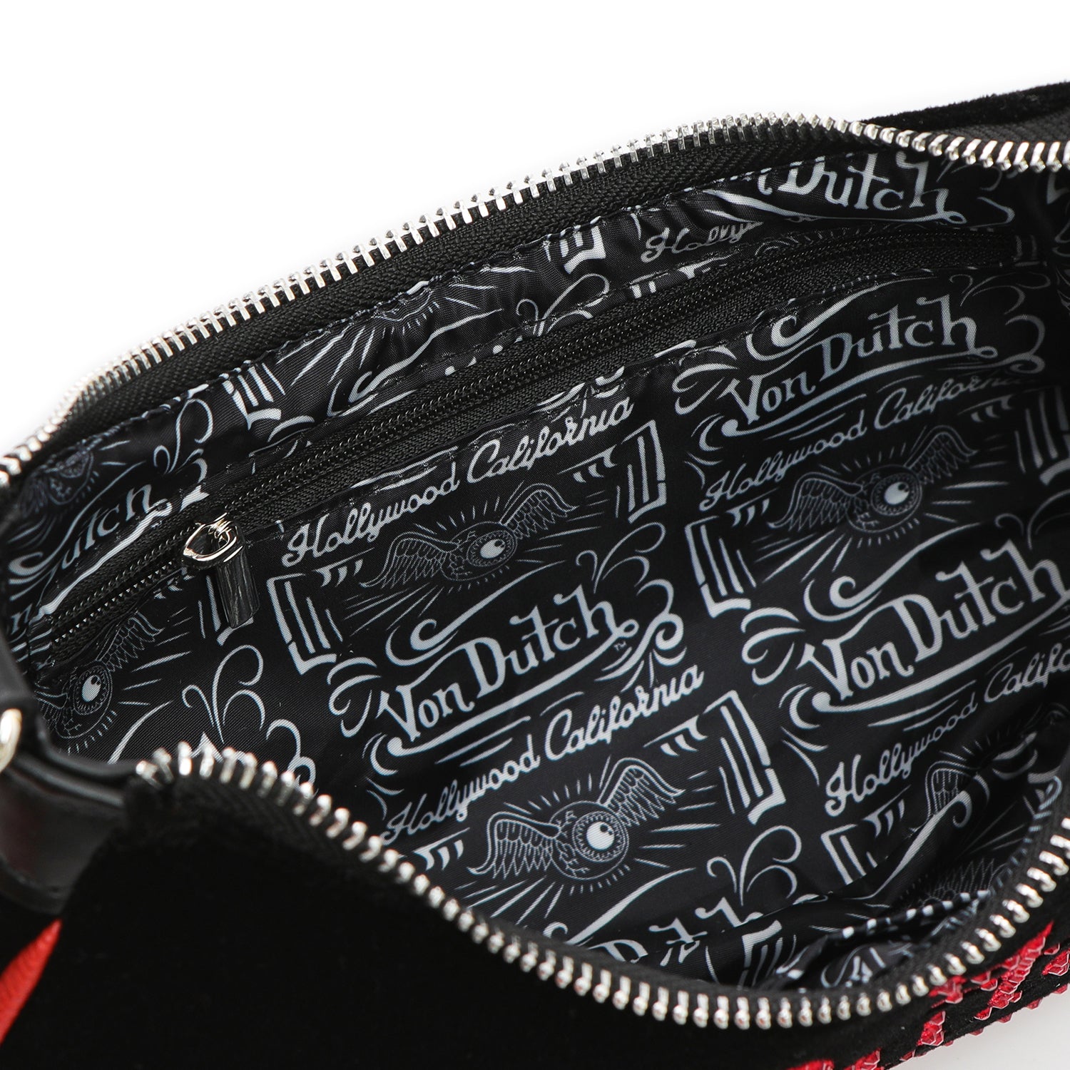 Black & Red Rhinestone Shoulder Bag