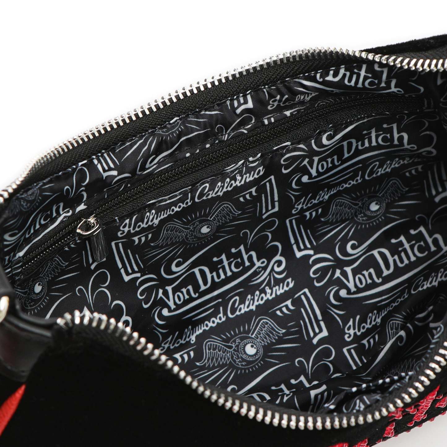 Black & Red Rhinestone Shoulder Bag