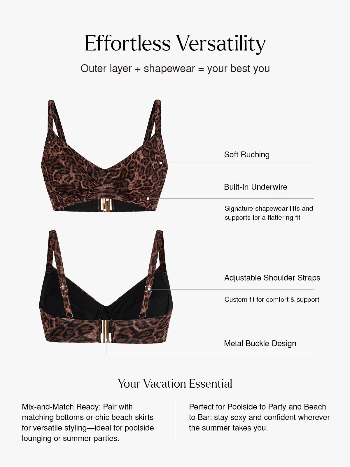 Popilush Leopard Swimwear Set High Waisted Bikini Shapewear Swimsuit Push Up Adjustable Beach Cover Up Women Two Piece Bathing Suit Leopard Print Swimwear #Dealsforyoudays