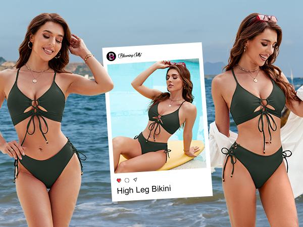 Blooming Jelly Curvy Cutout String Bathing Suit Womens Two Piece Bikini Sets Sea Fancy Swimsuits Swimsuit # Summervibes