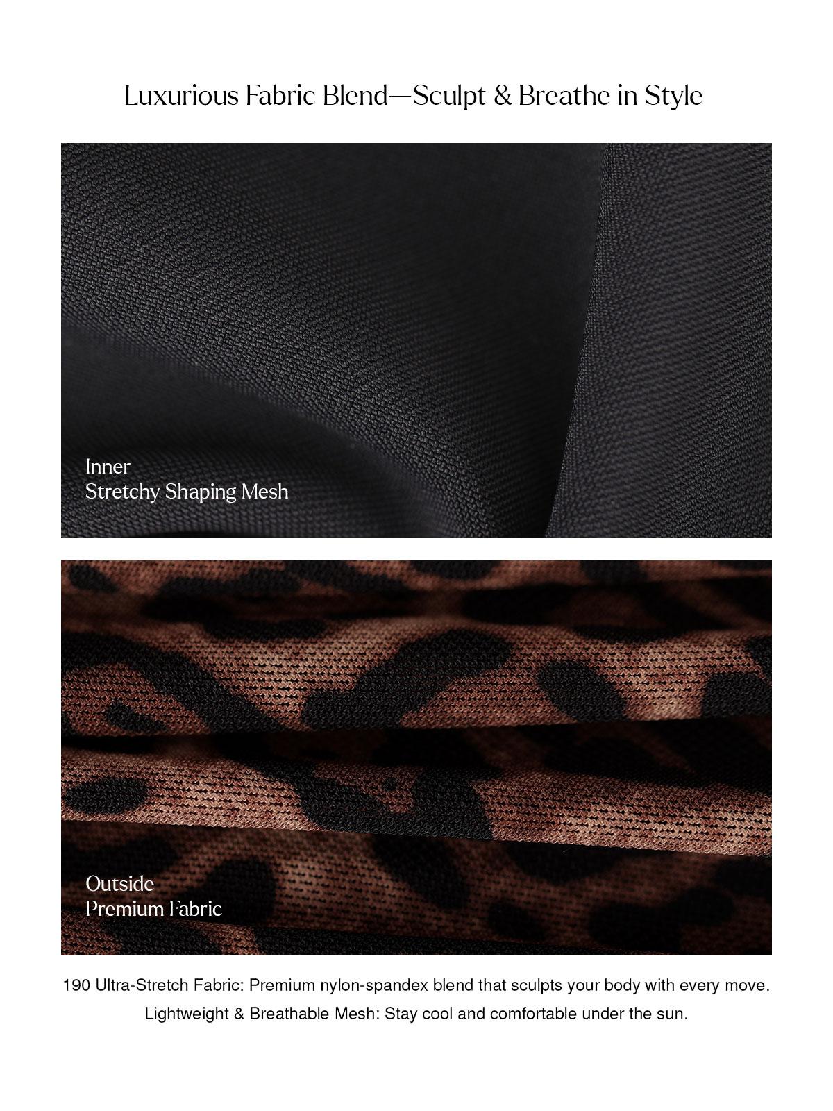 Popilush Leopard Swimwear Set High Waisted Bikini Shapewear Swimsuit Push Up Adjustable Beach Cover Up Women Two Piece Bathing Suit Leopard Print Swimwear #Dealsforyoudays