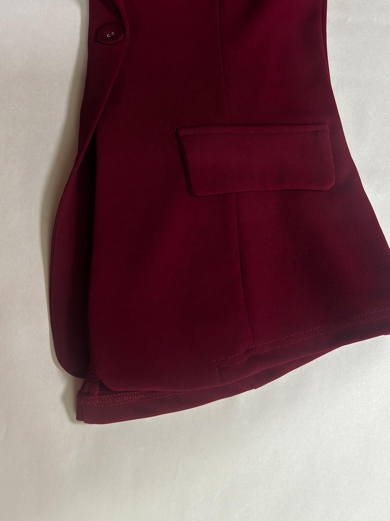 Women's Two-Piece Matching Set, Plain Button Lapel Fitted Blazer & Suit Pants, Elegant Business Casual Long Sleeve Outerwear & Trousers for Daily Outdoor Wear, Women's Clothing for All Seasons Women's Two-Piece Matching Set, Plain Button Lapel Fitted Blazer & Suit Pants, Elegant Business Casual Long Sleeve Outerwear & Trousers for Daily Outdoor Wear, Women's Clothing for All Seasons