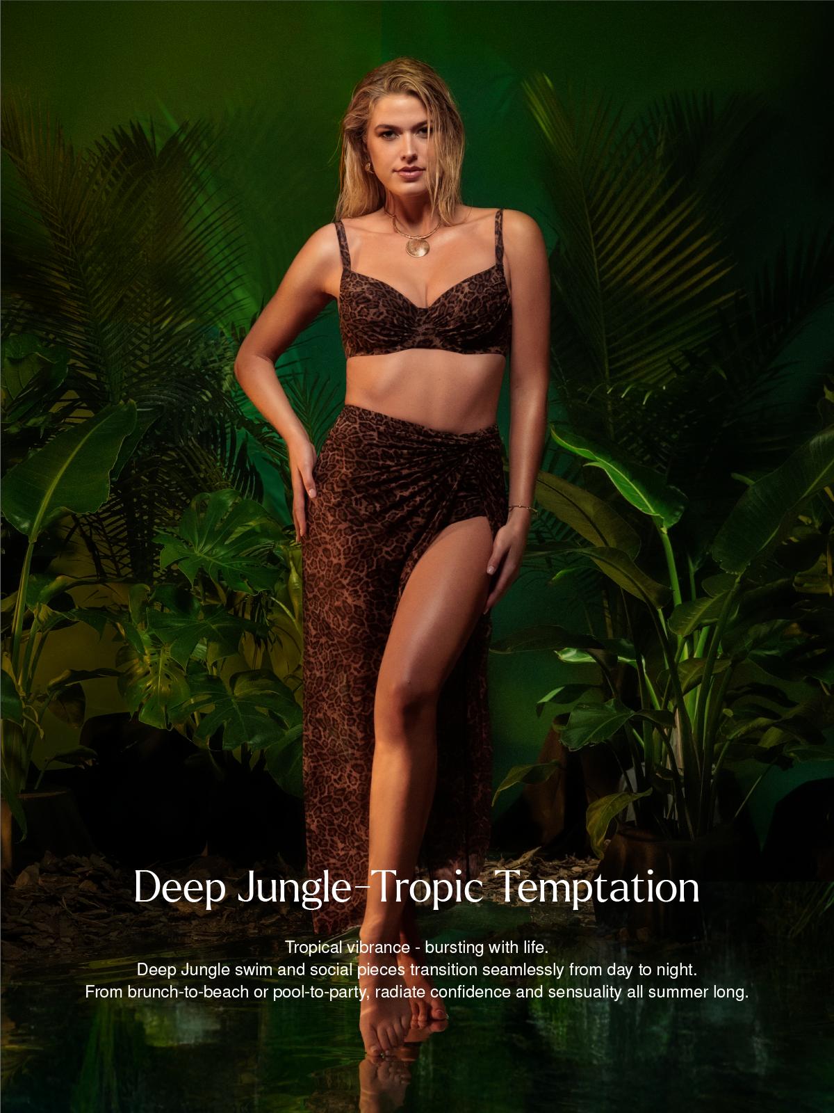 Popilush Leopard Swimwear Set High Waisted Bikini Shapewear Swimsuit Push Up Adjustable Beach Cover Up Women Two Piece Bathing Suit Leopard Print Swimwear #Dealsforyoudays