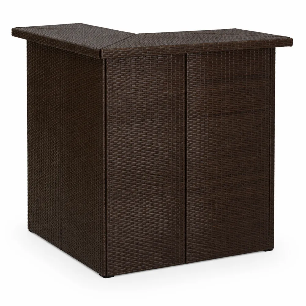 Eck-Bartisch aus Poly Rattan für Zuhause und Esszimmer