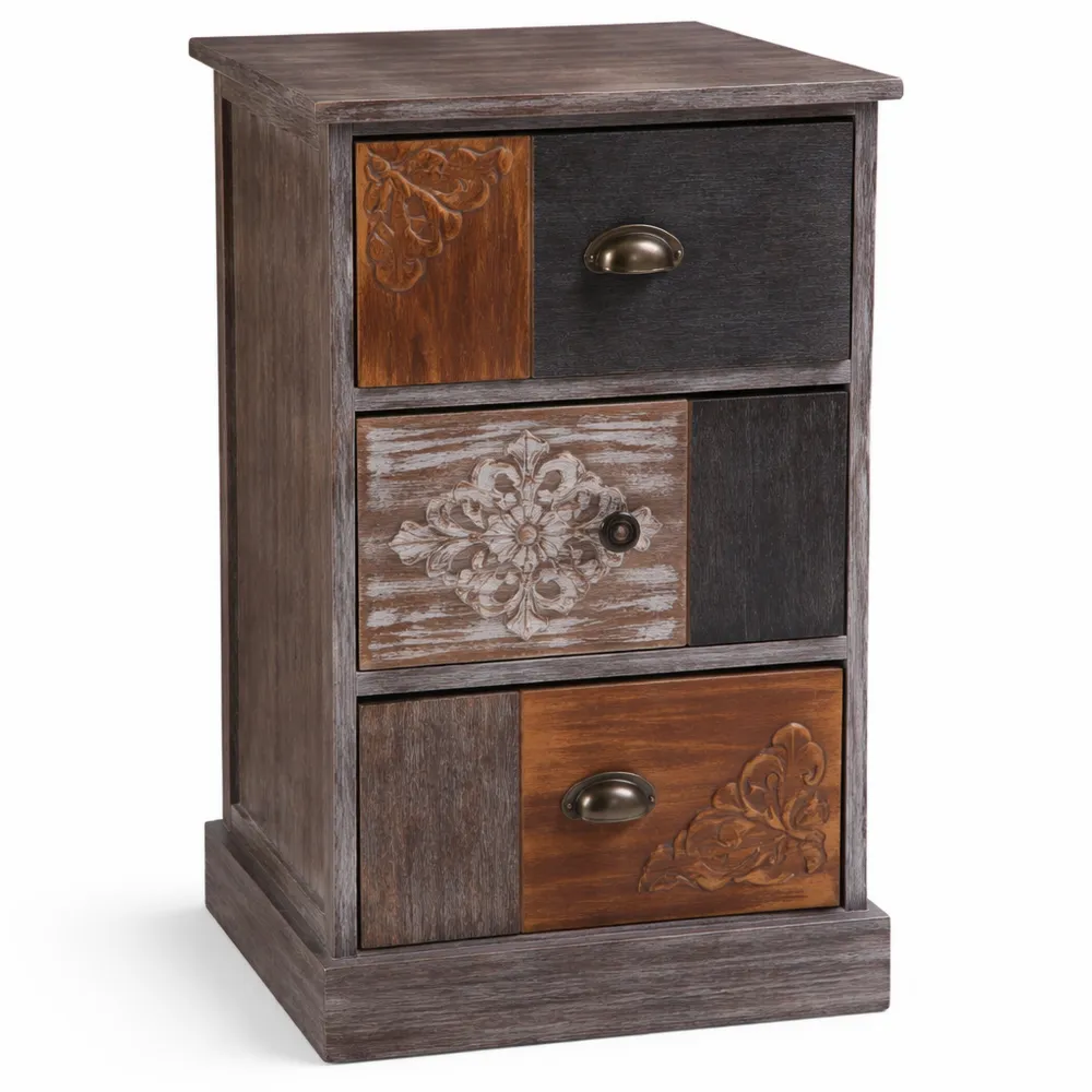 Kompakte Vintage-Kommode mit 3 Schubladen