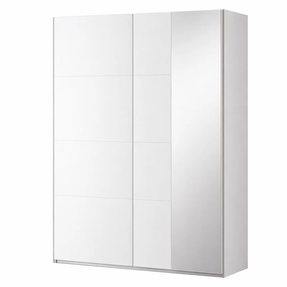 Moderner Schwebetürenschrank mit Spiegel und Einlegeböden, 2-türig, 180 cm