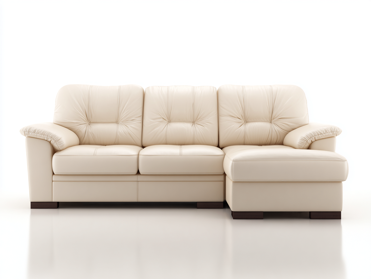 Sofás rinconeros tapizados en cuero sintético 235x155x90 cm - beige - diseño moderno para salón-Craftgethub