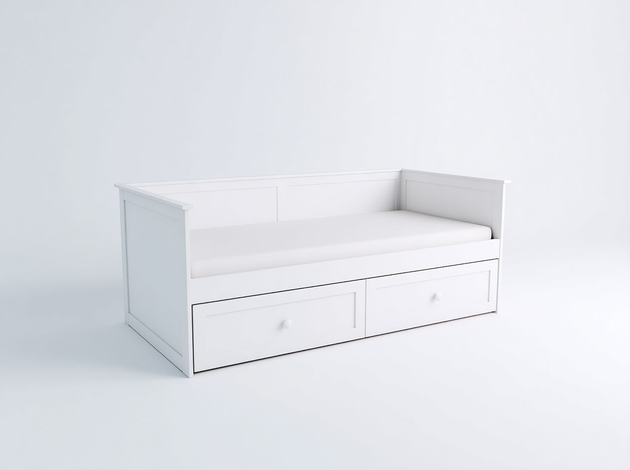Sofás cama madera blanca con cajones 200x90x80 cm - diseño minimalista para sala de estar o dormitorio-Craftgethub
