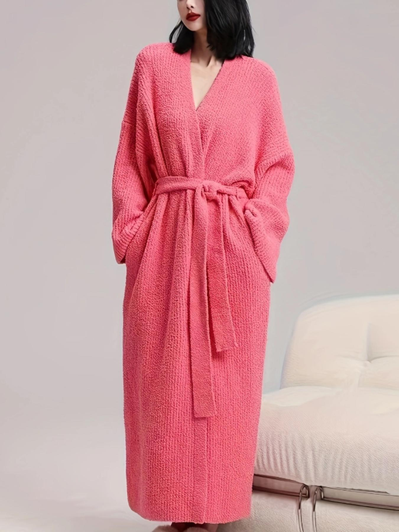 [COZY Soft Plush Feel] Women's Casual Double-Sided Fleece Robe｜Thickened Long Plush Loungewear｜Warm Flannel Pajamas for Fall & Winter｜Soft, Cozy, and Wearable Indoors & Outdoors