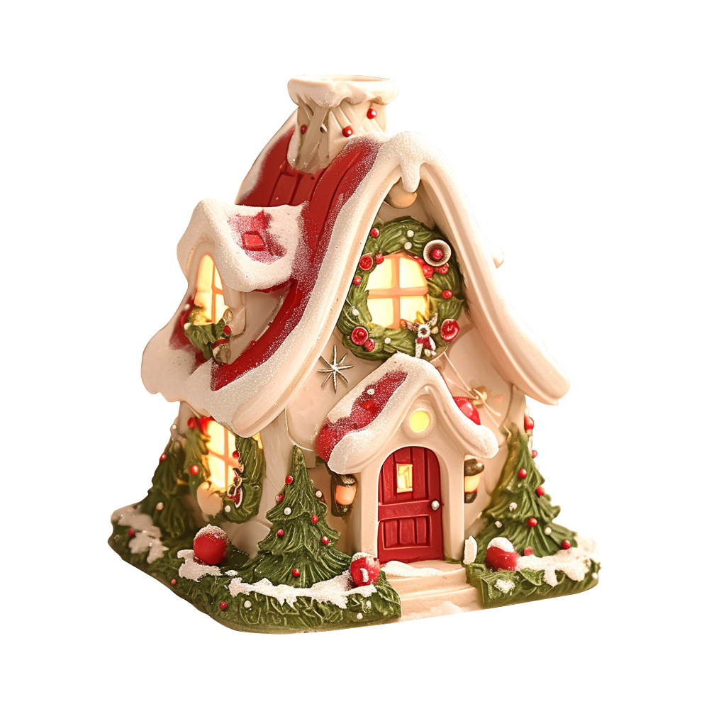Christmases Cabin Incense Burner, Christmas Village House Incenses Burner, Village Chimney Incense Cone Holder, Log Cabin Incenses Burner for Christmas Holiday Decor Home Indoor Chimney (House)