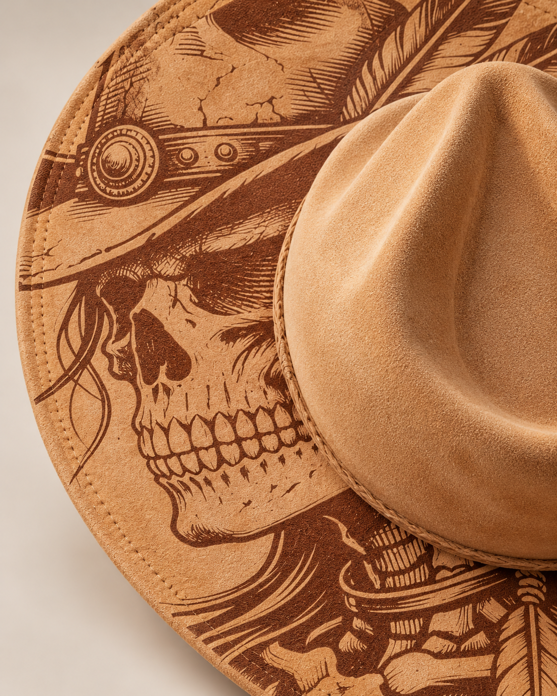 Distinctive Skull and Feather Artwork Detail