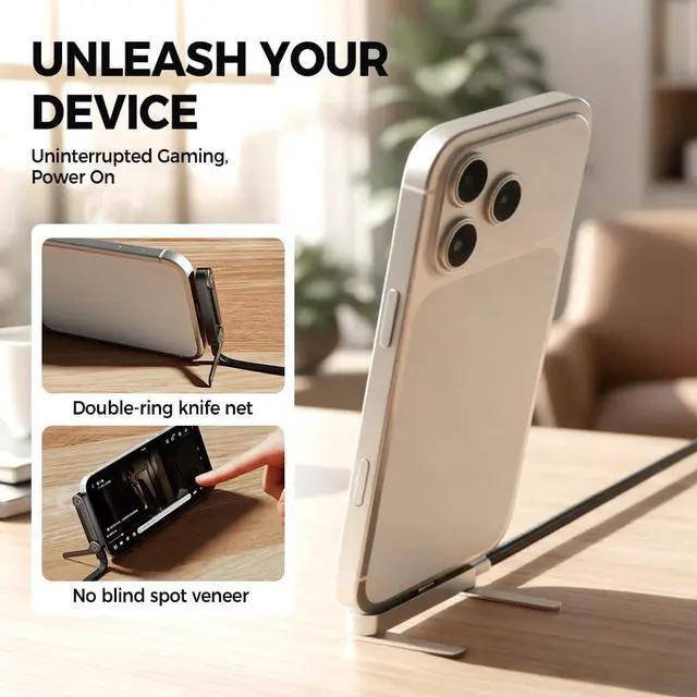 📱 240W Braided Fast Charging Cable with Built-in Phone Stand - 2026 New Foldable Durable USB-C Cable - Type-C (2-pack)