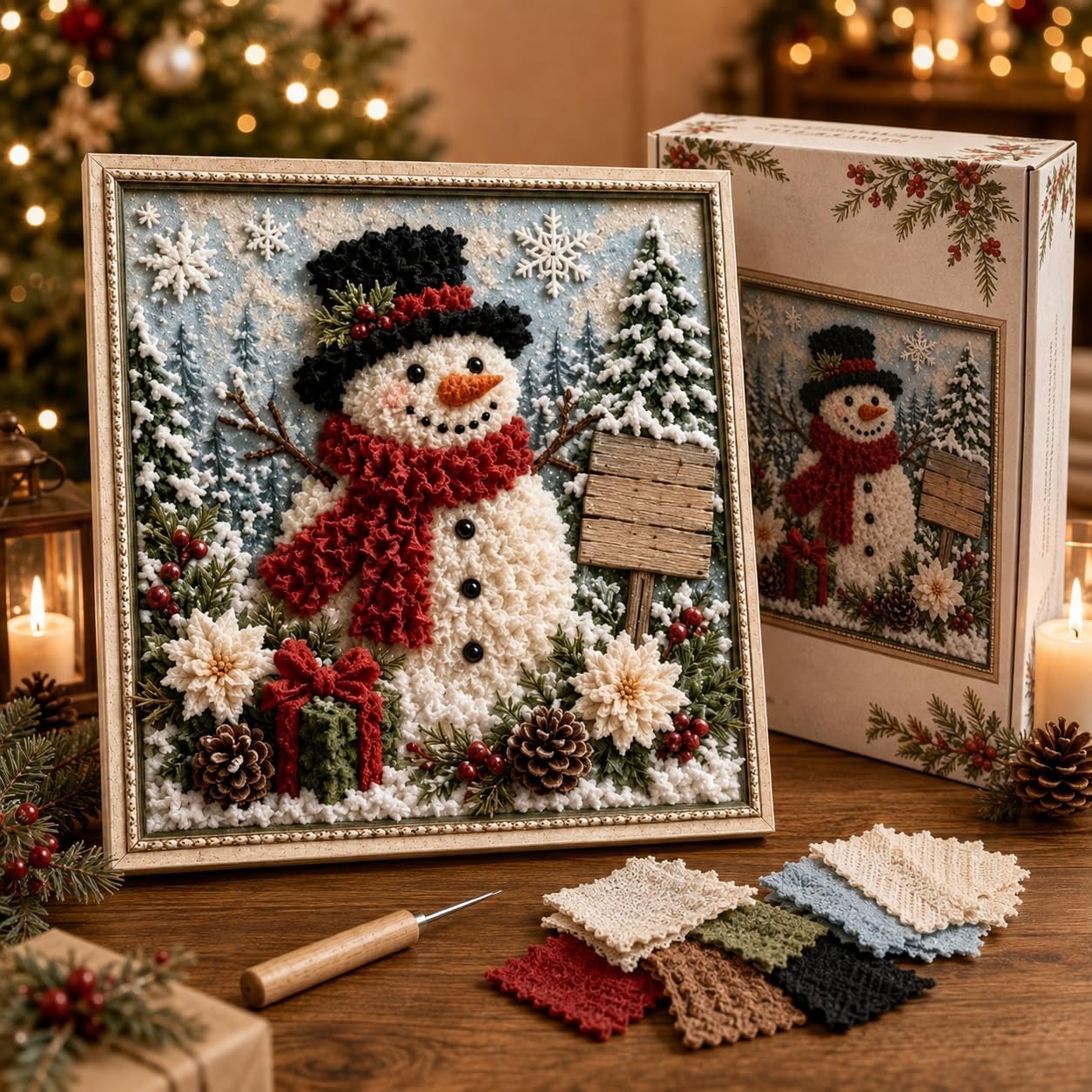 🎁🎅3D Christmas Fabric Stamping Set - ☃️Warm Winter Snowman