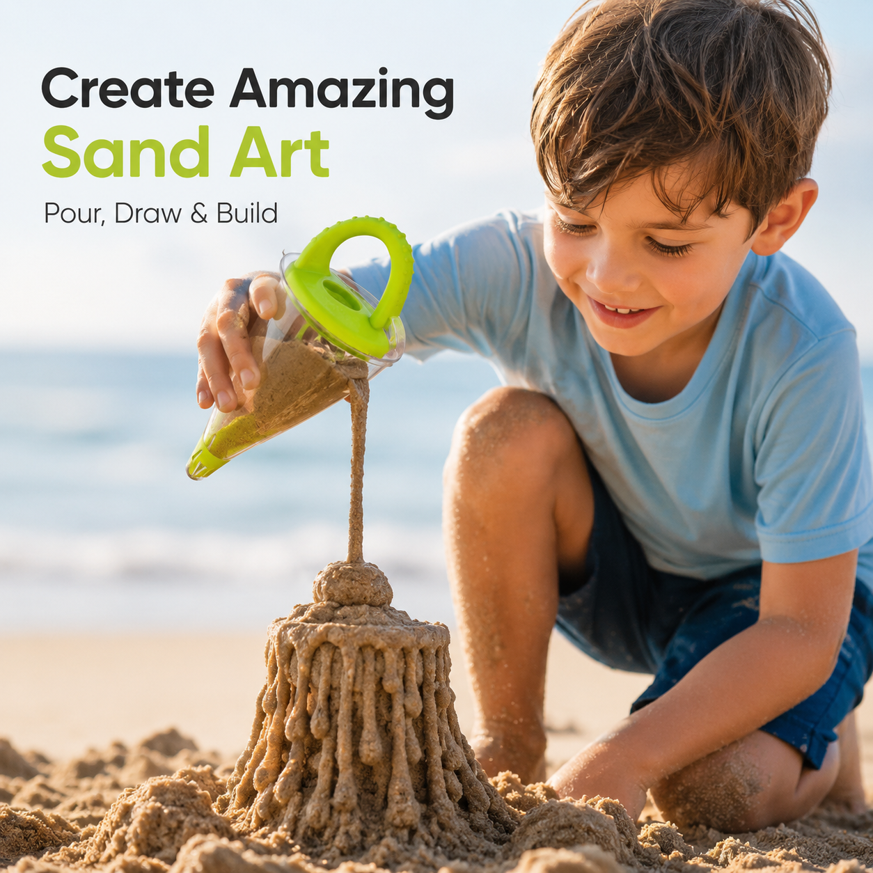 ✨Kids Sand & Water Funnel -Creative Beach Toy for DripSand Castles & Outdoor Play