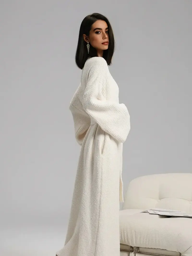 Relaxed Lounging Double-Sided Fleece Robe Relaxed Fit