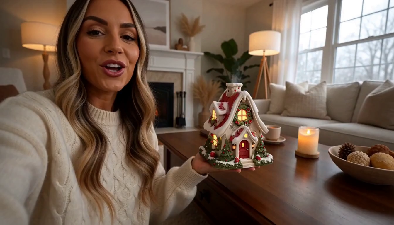 Christmases Cabin Incense Burner, Christmas Village House Incenses Burner, Village Chimney Incense Cone Holder, Log Cabin Incenses Burner for Christmas Holiday Decor Home Indoor Chimney (House)