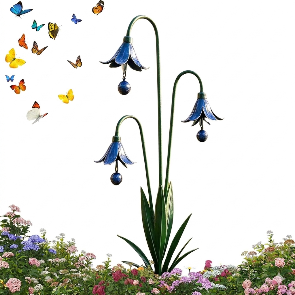 🏡Three Calla Lilies Garden Stake with Bells