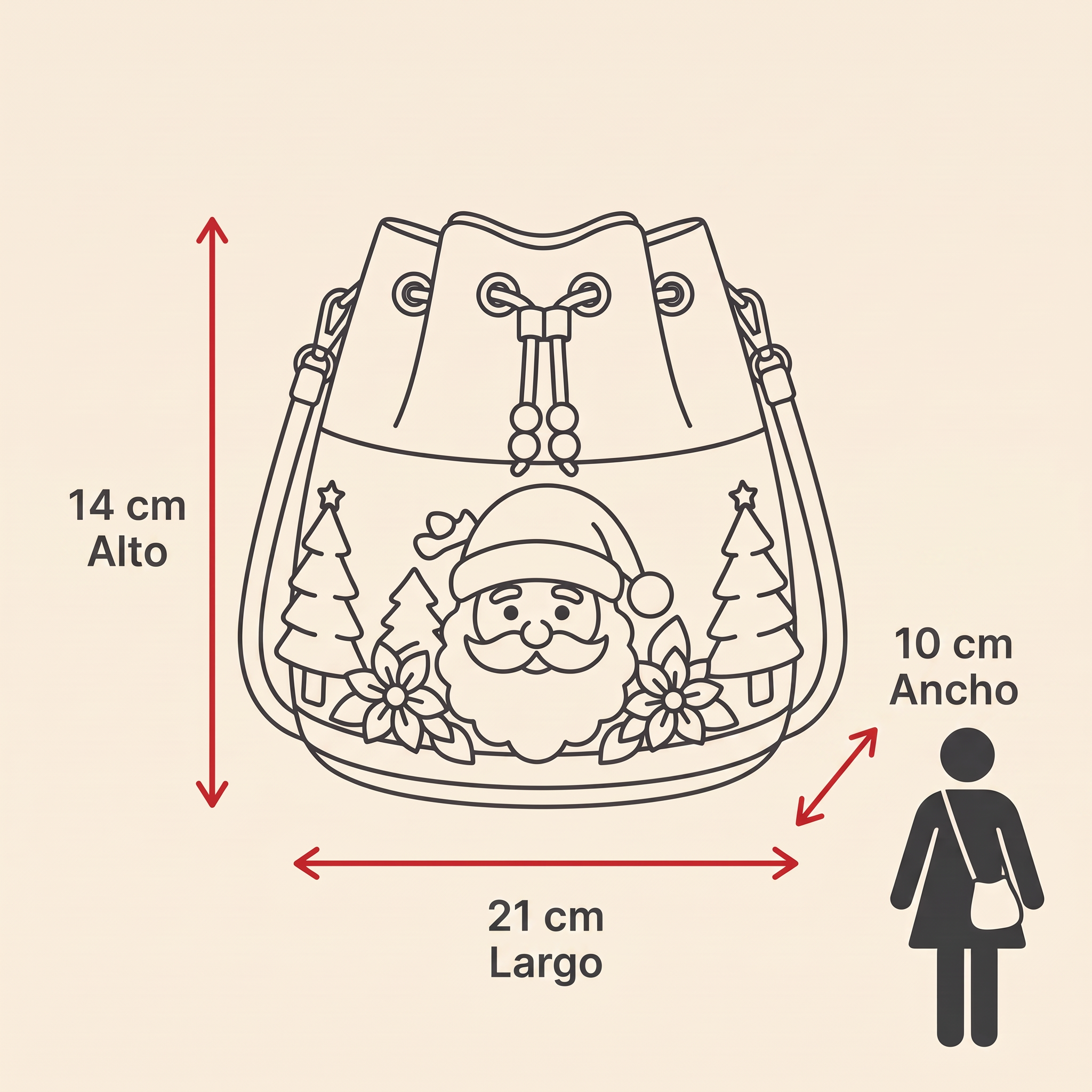 Bolsa Navideña Tejida a Mano