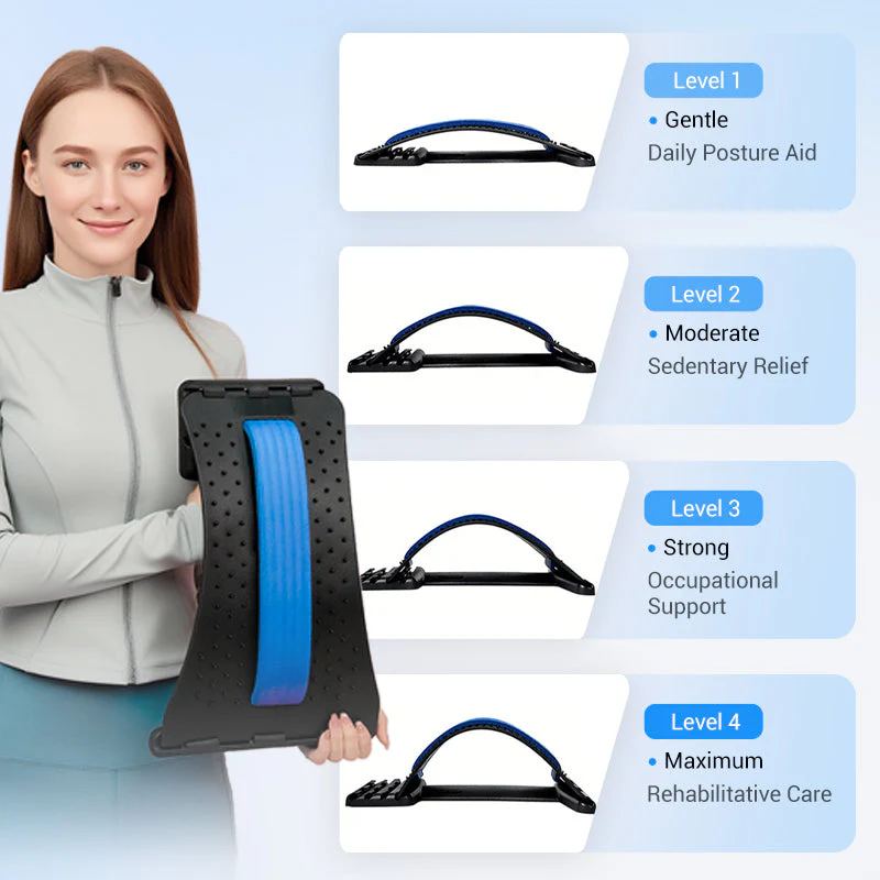 🩹 50% OFF FLASH SALE ! ⚡ Lumbar Stretcher – Ergonomic Spine Support, Adjustable Stretching Levels, Lightweight & Portable 🪑