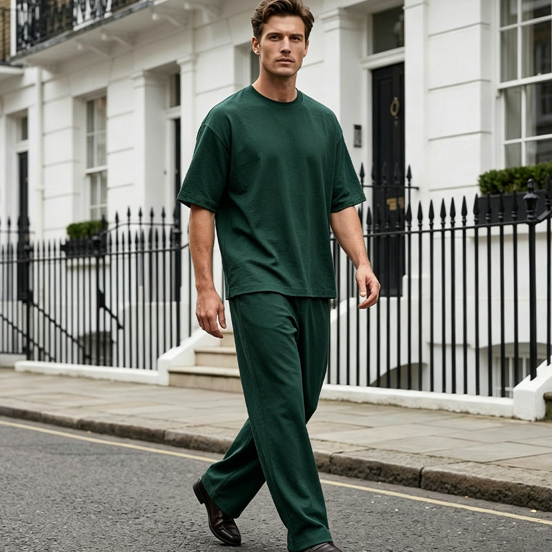 ⏳Time-Limited Special⏰Men's T-Shirt & Wide-Leg Pants 2-Piece Set