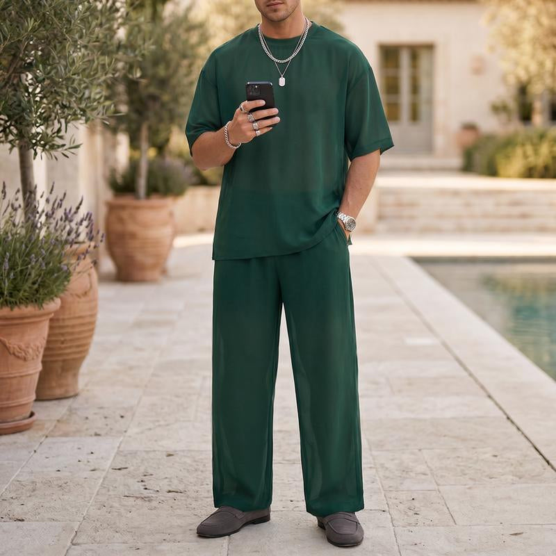⏳Time-Limited Special⏰Men's T-Shirt & Wide-Leg Pants 2-Piece Set