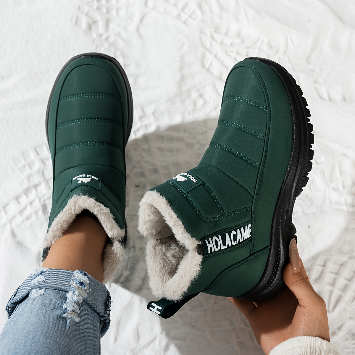 Women’s Durable Fleece-Lined Boots – Warm, Wear-Resistant & Easy to Walk In