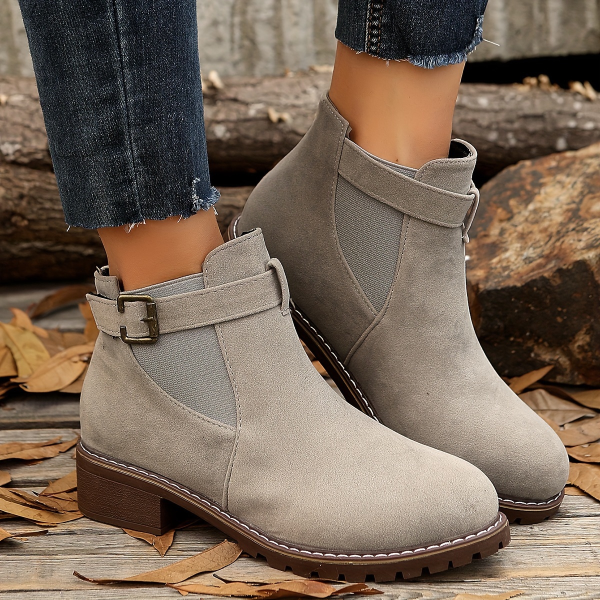 Women’s Vintage Ankle Boots – Single-Buckle Strap Retro Comfort Boots