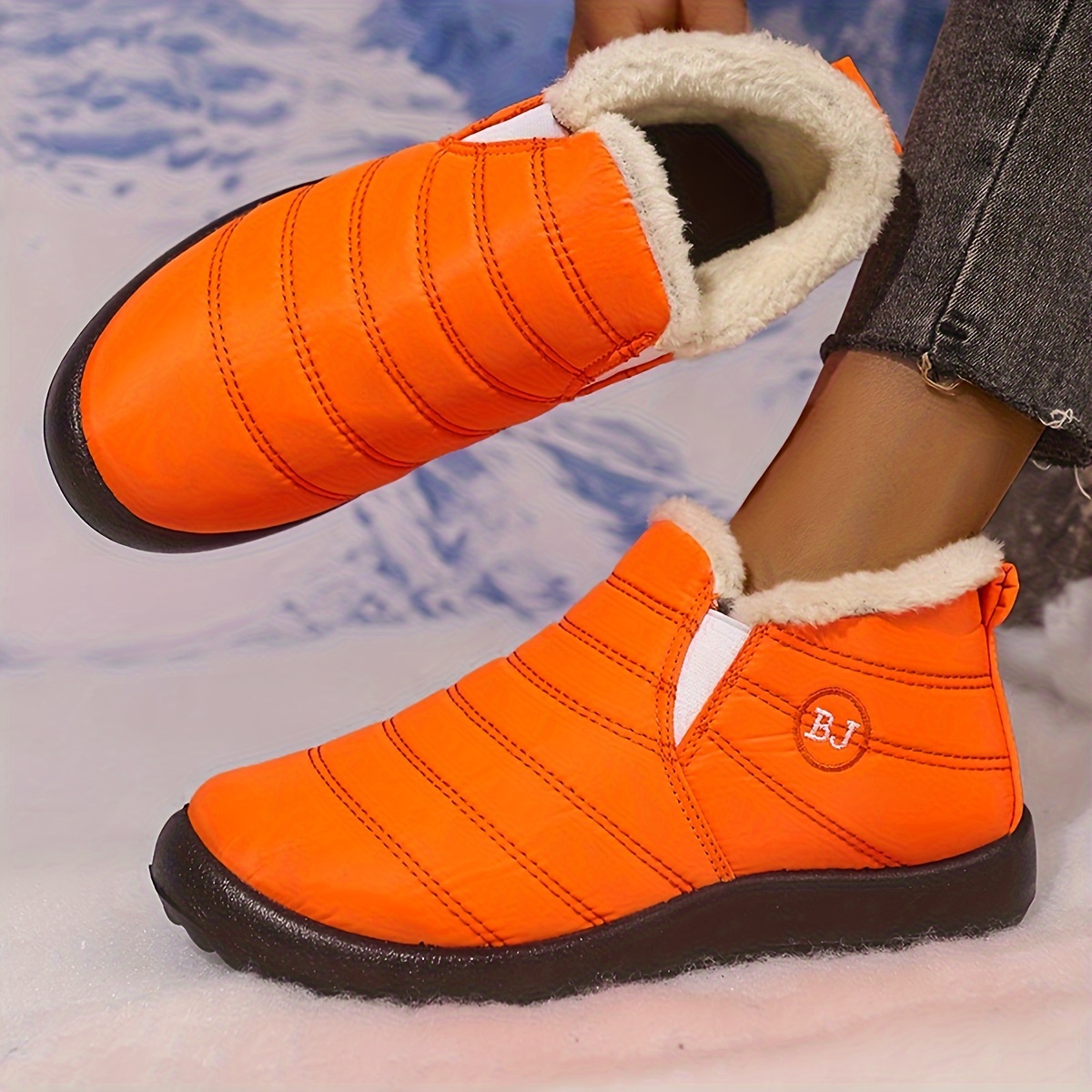 High Quality Women's Winter Boots - Slip-On Ankle Snow Boots with Fleece