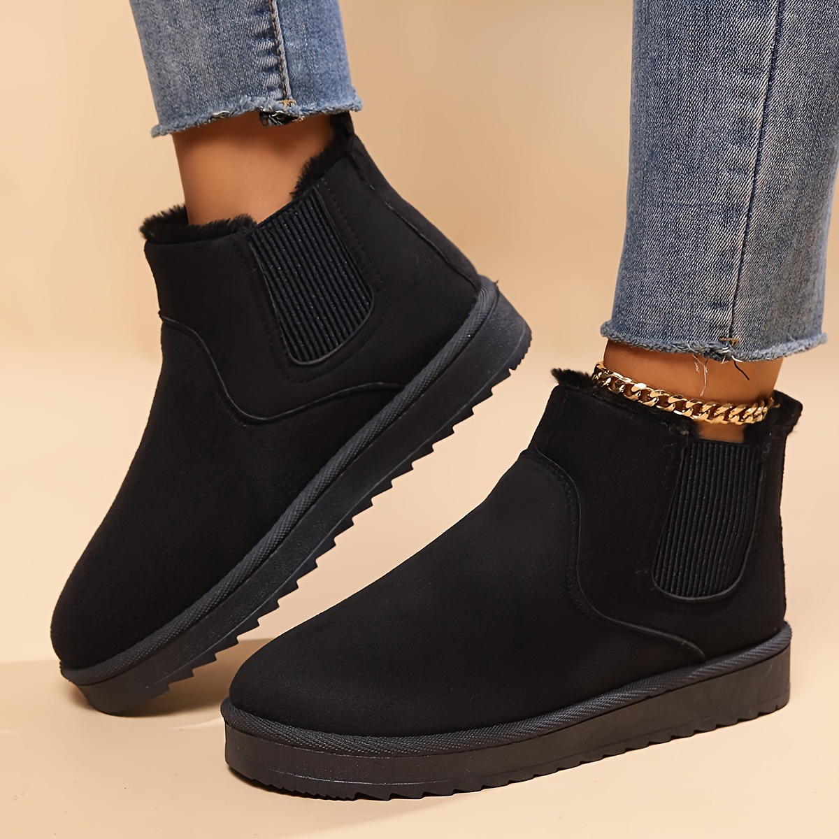 Women’s Cozy Slip-On Winter Ankle Boots – Warm Lined, Non-Slip & Easy On/Off Comfort Shoes