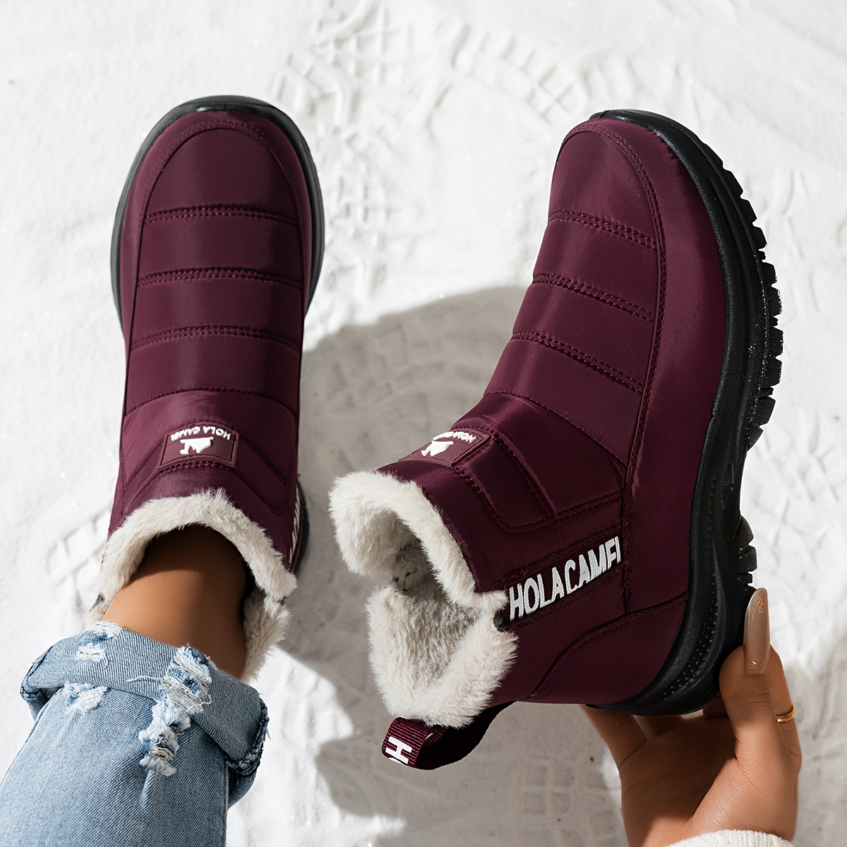 Women’s Durable Fleece-Lined Boots – Warm, Wear-Resistant & Easy to Walk In