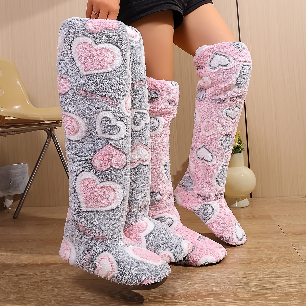 Women’s Soft Over-the-Knee House Boots-Soft Comfort with Quiet Non-Slip Sole