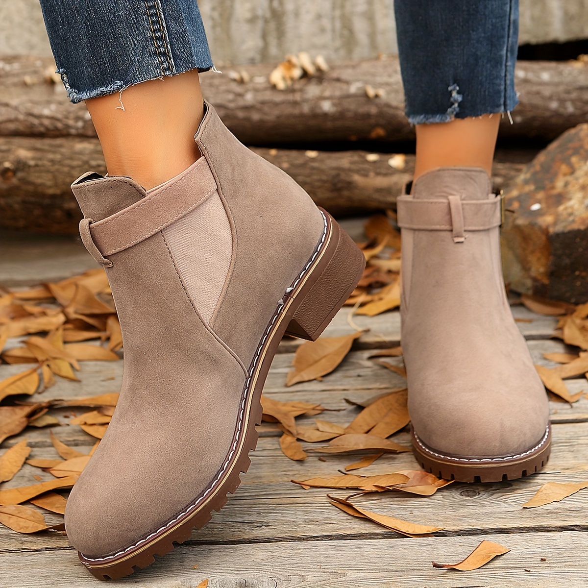 Women’s Vintage Ankle Boots – Single-Buckle Strap Retro Comfort Boots
