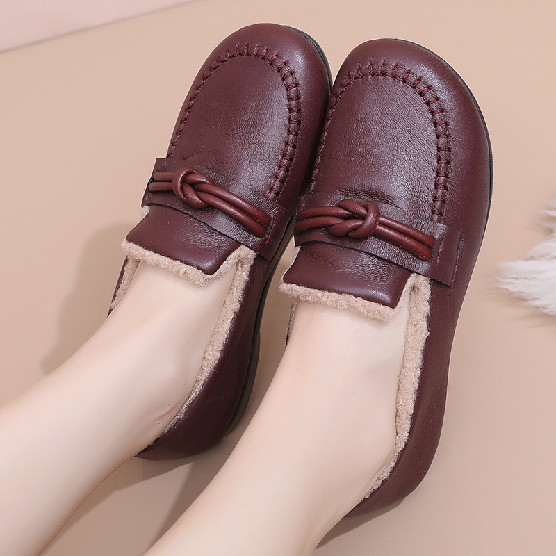 Women’s Winter Warm Slip-On Shoes – Cozy Fleece Lined, Non-Slip, Easy Comfort Loafers