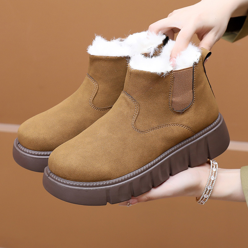 2025 Women’s Slip-On Winter Snow Boots – Warm Fur Lining, Non-Slip Sole & Platform Comfort
