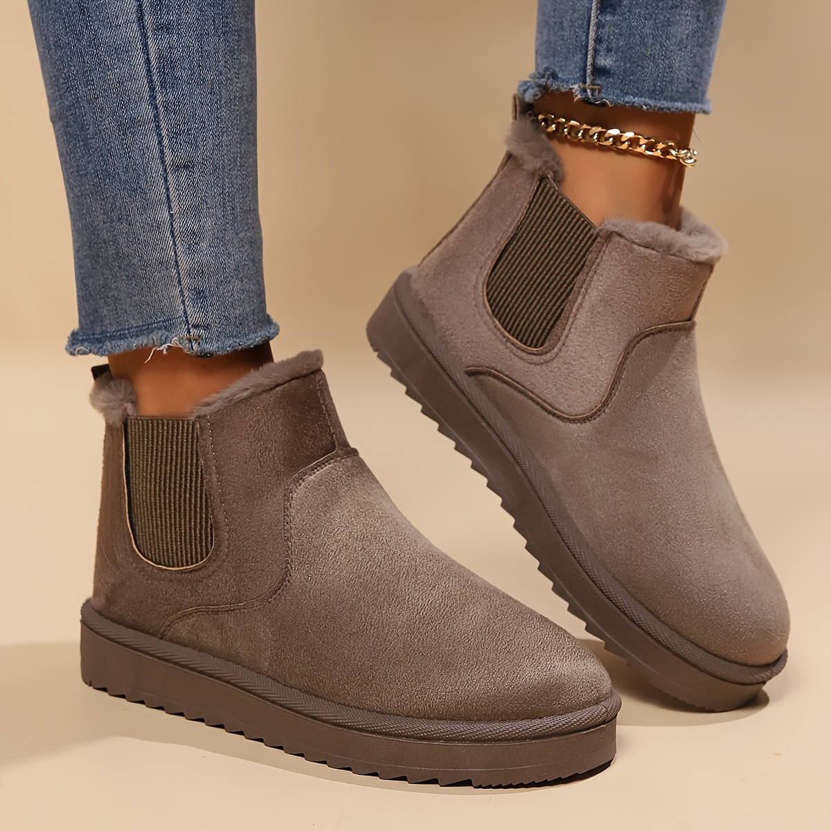 Women’s Cozy Slip-On Winter Ankle Boots – Warm Lined, Non-Slip & Easy On/Off Comfort Shoes