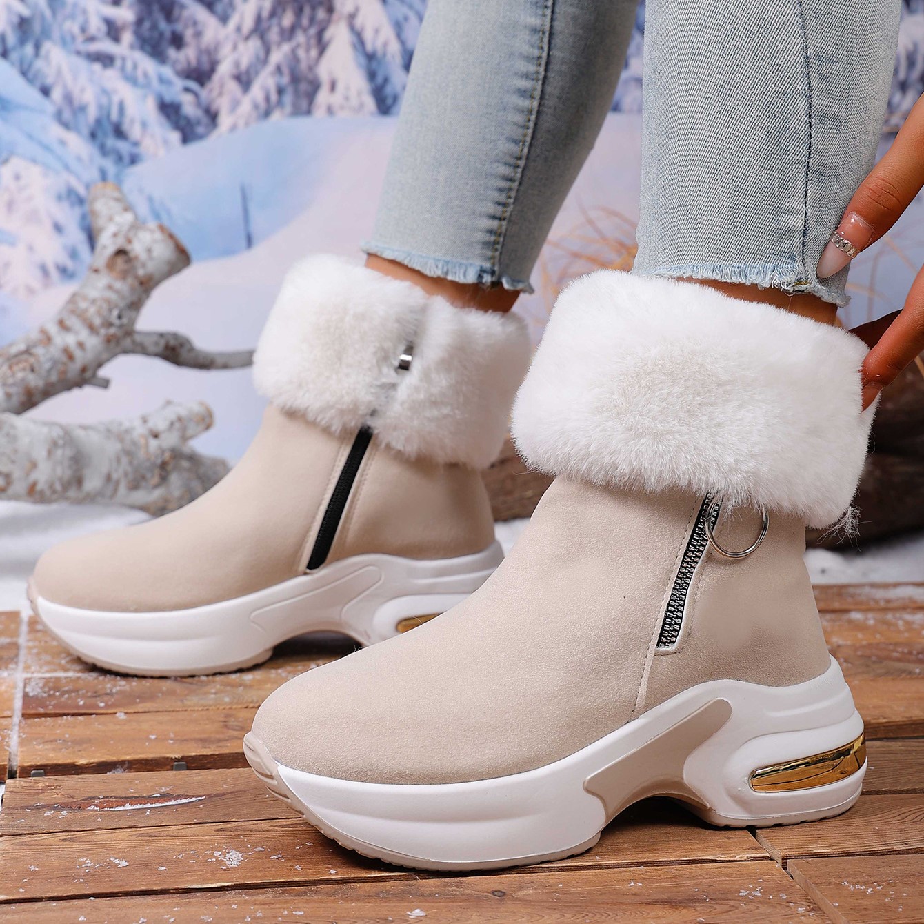 Women’s Warm Wedge Snow Boots