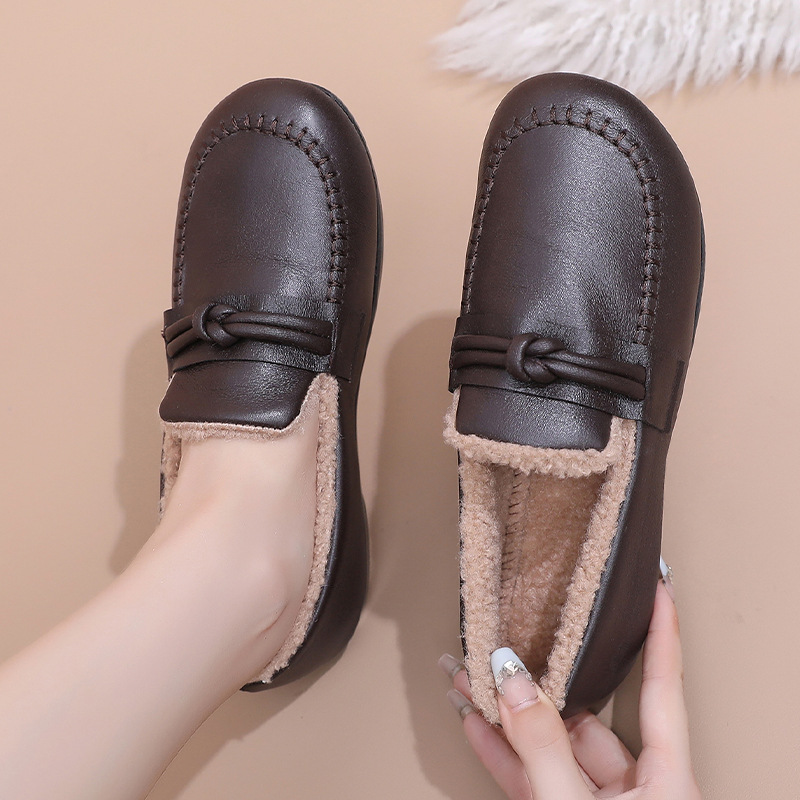 Women’s Winter Warm Slip-On Shoes – Cozy Fleece Lined, Non-Slip, Easy Comfort Loafers