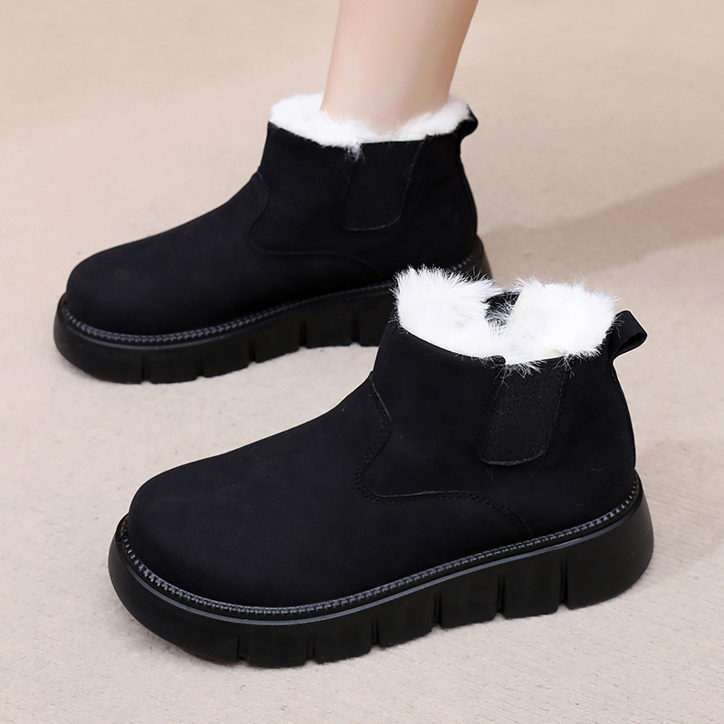 2025 Women’s Slip-On Winter Snow Boots – Warm Fur Lining, Non-Slip Sole & Platform Comfort