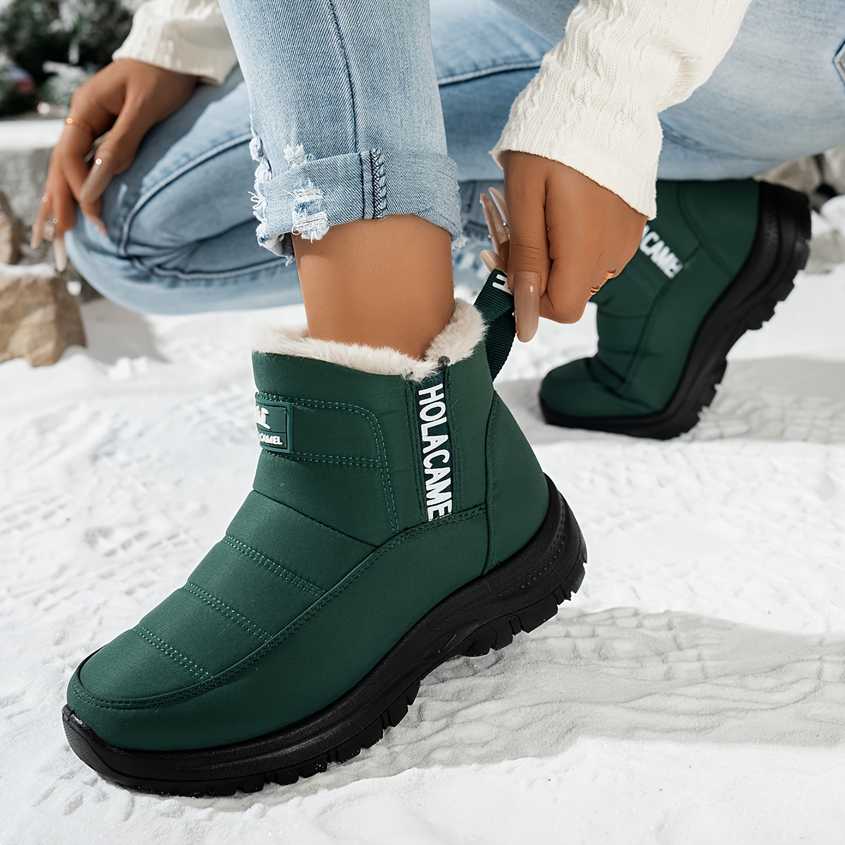 Women’s Durable Fleece-Lined Boots – Warm, Wear-Resistant & Easy to Walk In