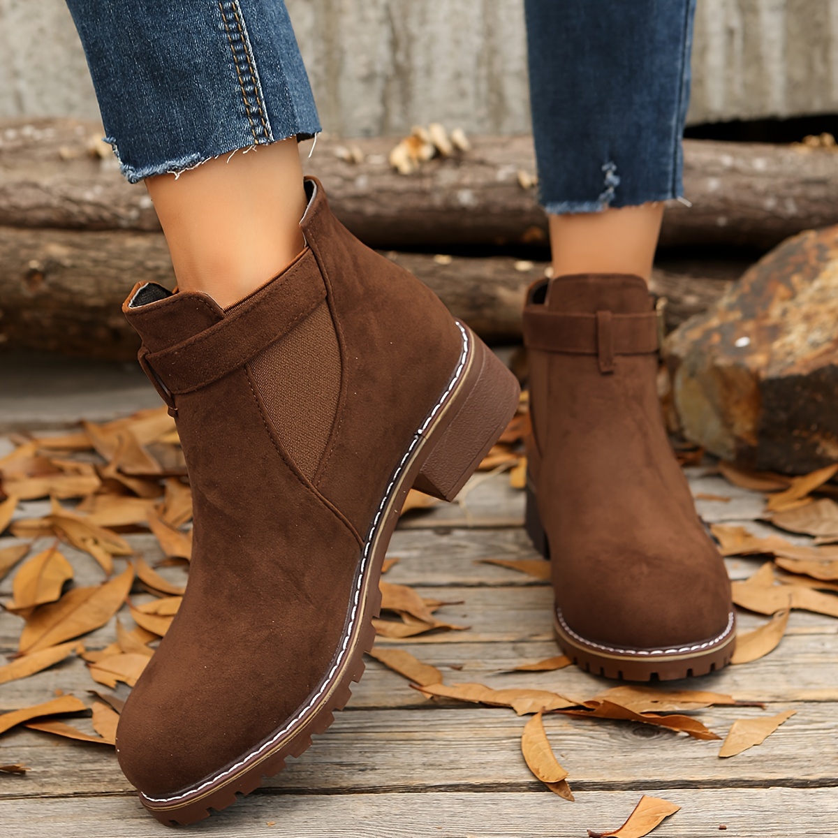 Women’s Vintage Ankle Boots – Single-Buckle Strap Retro Comfort Boots