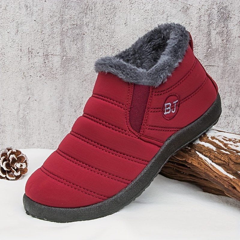 High Quality Women's Winter Boots - Slip-On Ankle Snow Boots with Fleece