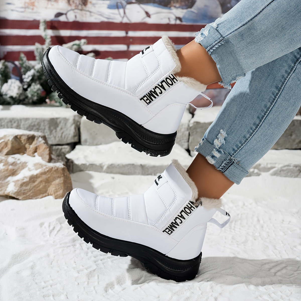 Women’s Durable Fleece-Lined Boots – Warm, Wear-Resistant & Easy to Walk In