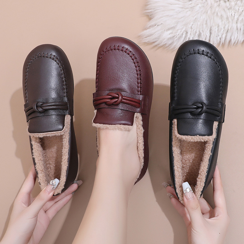 Women’s Winter Warm Slip-On Shoes – Cozy Fleece Lined, Non-Slip, Easy Comfort Loafers