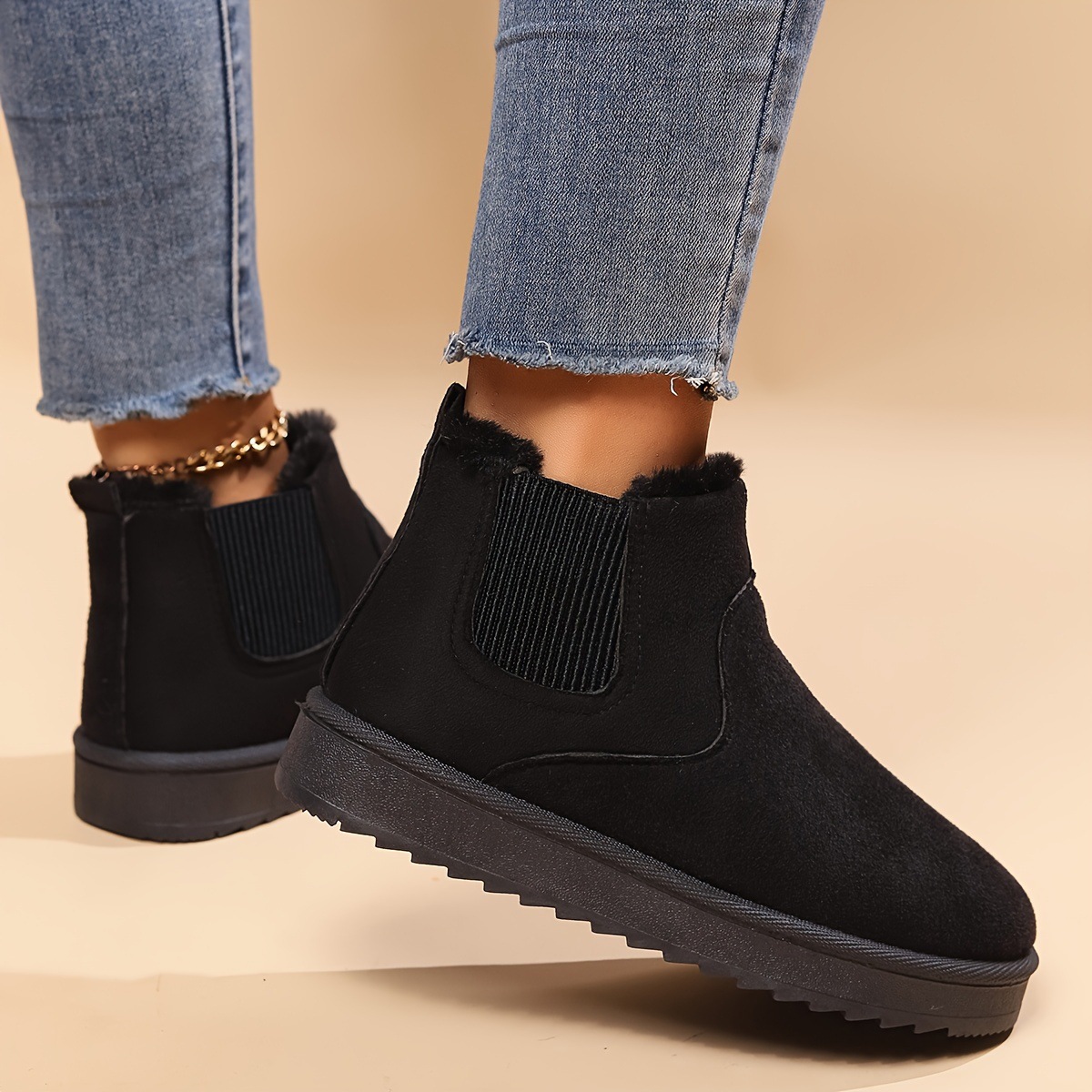 Women’s Cozy Slip-On Winter Ankle Boots – Warm Lined, Non-Slip & Easy On/Off Comfort Shoes