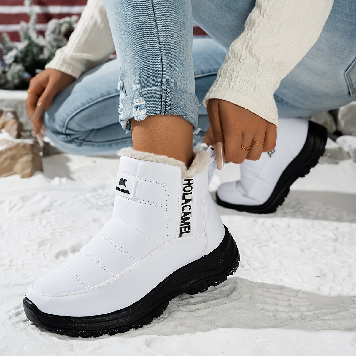 Women’s Durable Fleece-Lined Boots – Warm, Wear-Resistant & Easy to Walk In