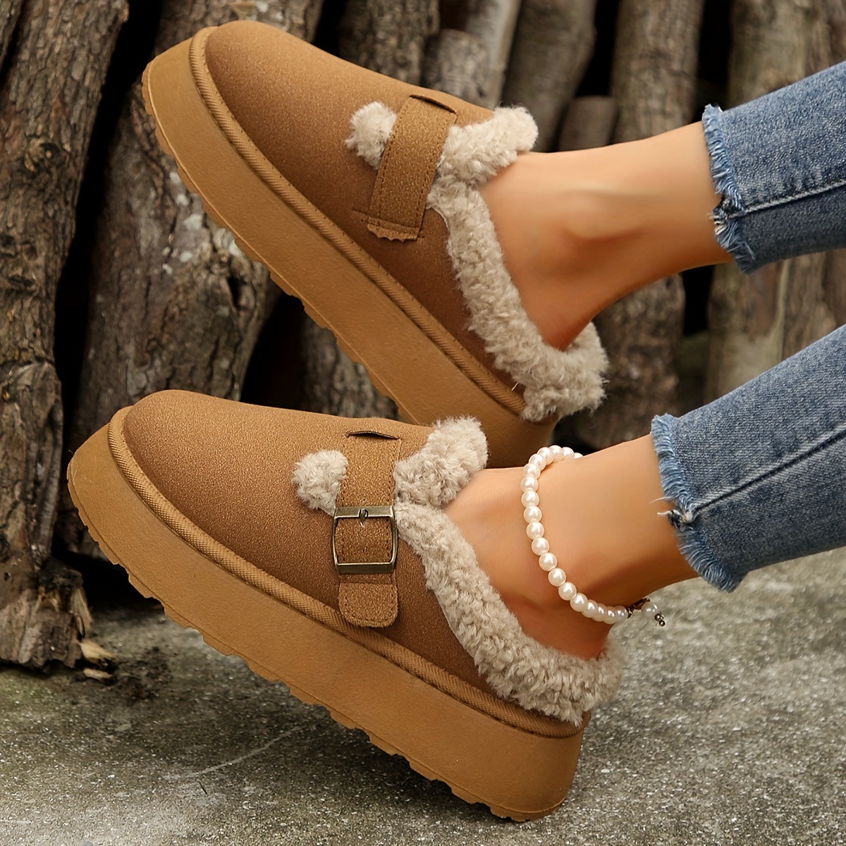 Women’s Warm & Comfortable Mules – Soft Plush-Lined Shoes